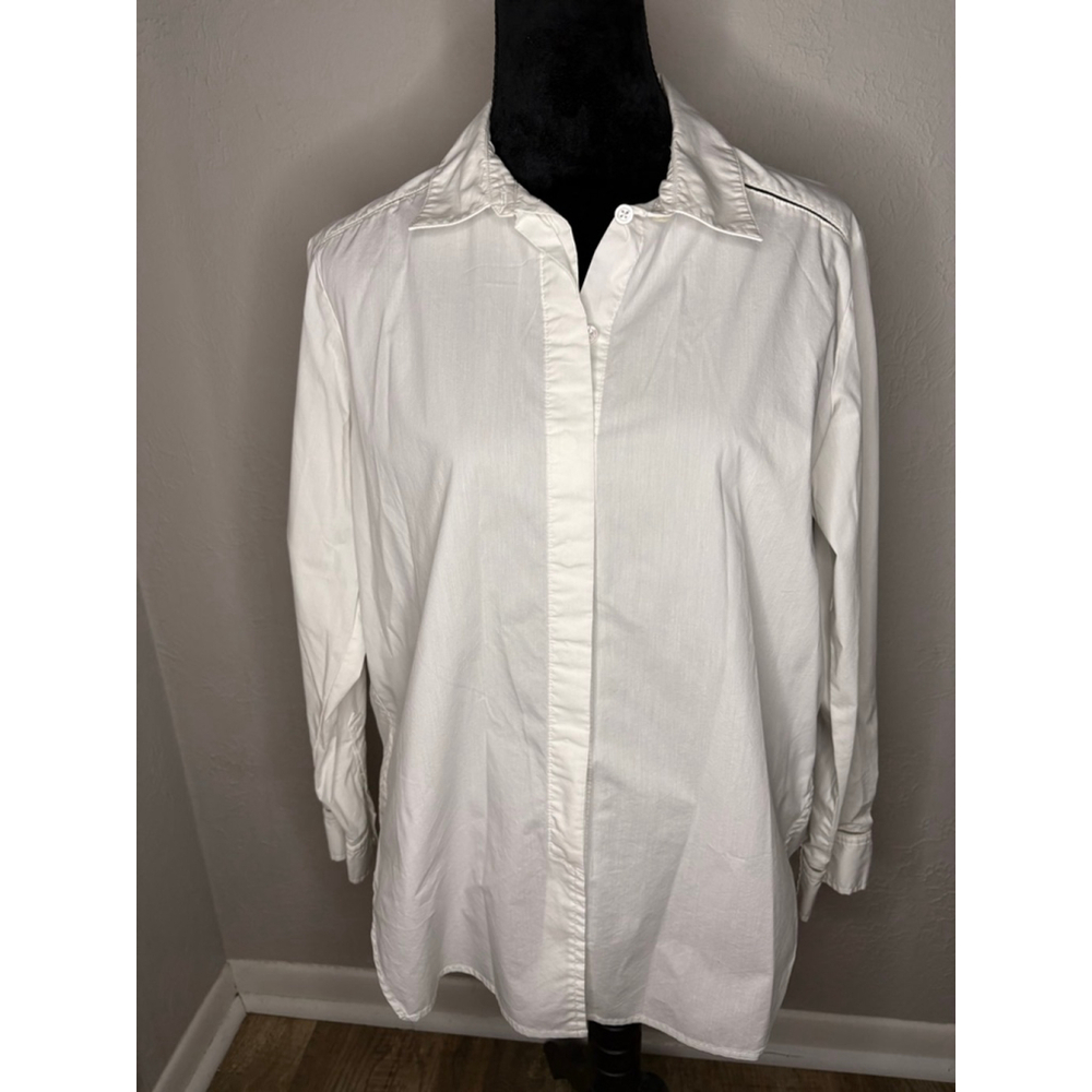 Classic White Button-Front Women's Shirt